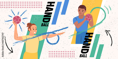 Handball Players Collage