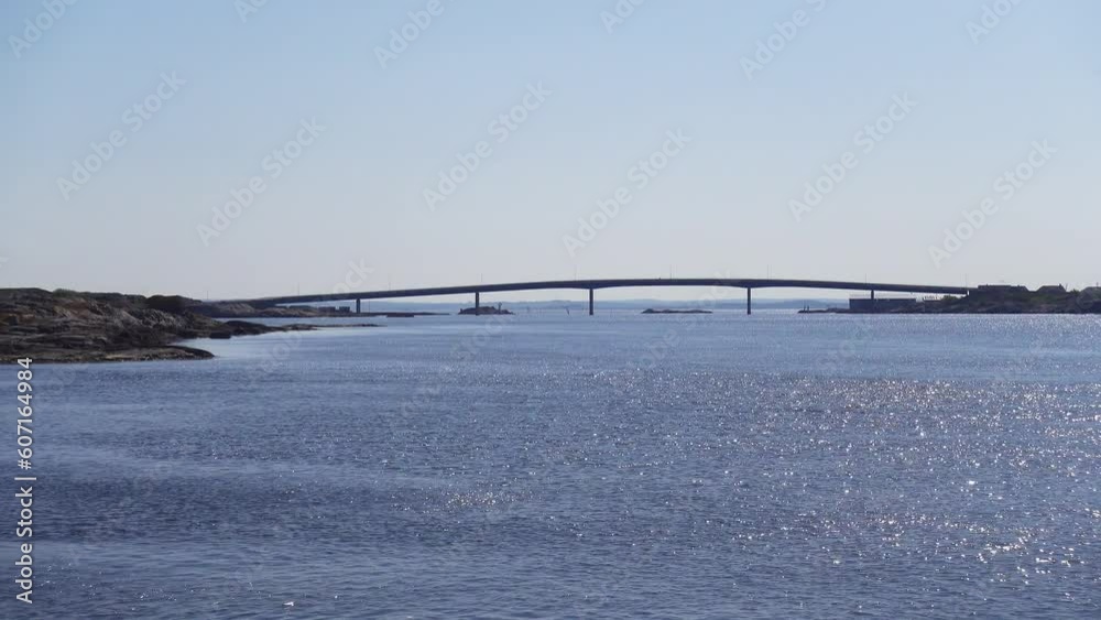 Fotö bridge from a distance. Filmed from Hönö harbour.