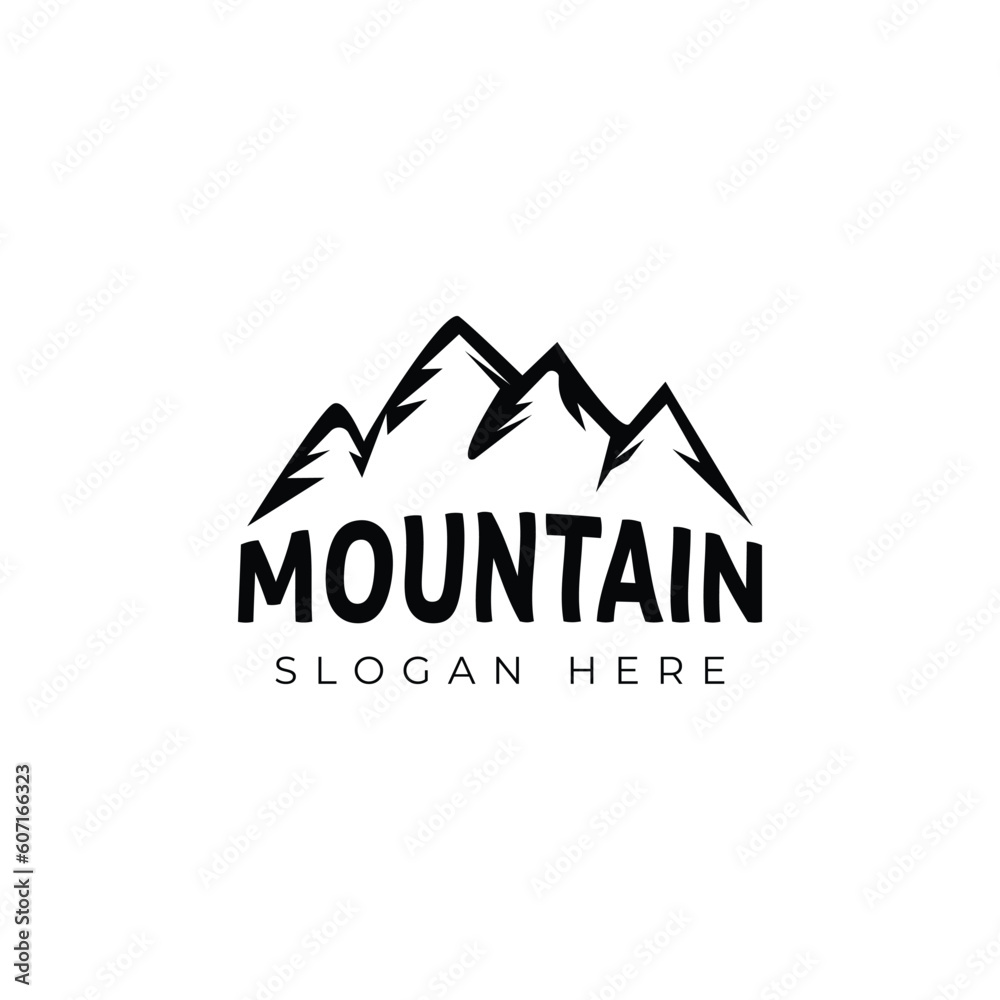 Black retro Mountain,outdoor logo design template vector 