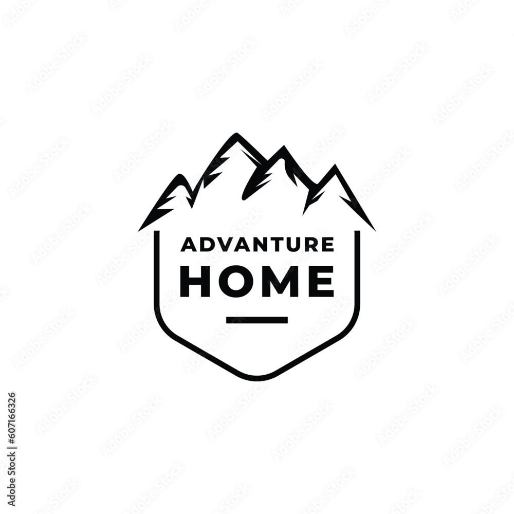 Black retro Mountain,outdoor logo design template vector Black retro Mountain,outdoor logo design template vector