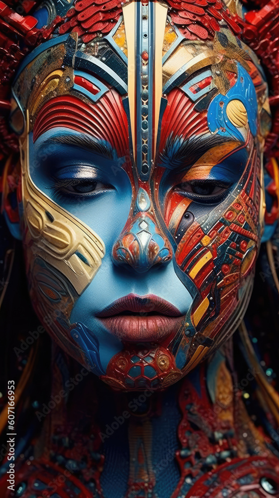 Futuristic Facepaint: A Masterpiece of Real Style, Generative AI