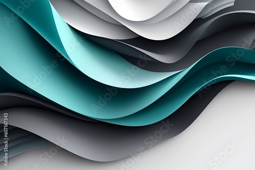 Elegant Abstract Waves in Dark Gray, Teal Blue, and Light Slate Gray