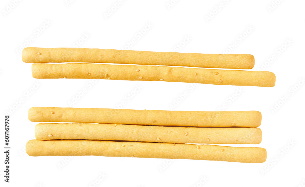grissini or breadsticks isolated on white background. breadsticks isolated . Top view. grissini or breadsticks isolated on white background. breadsticks isolated . Top view.