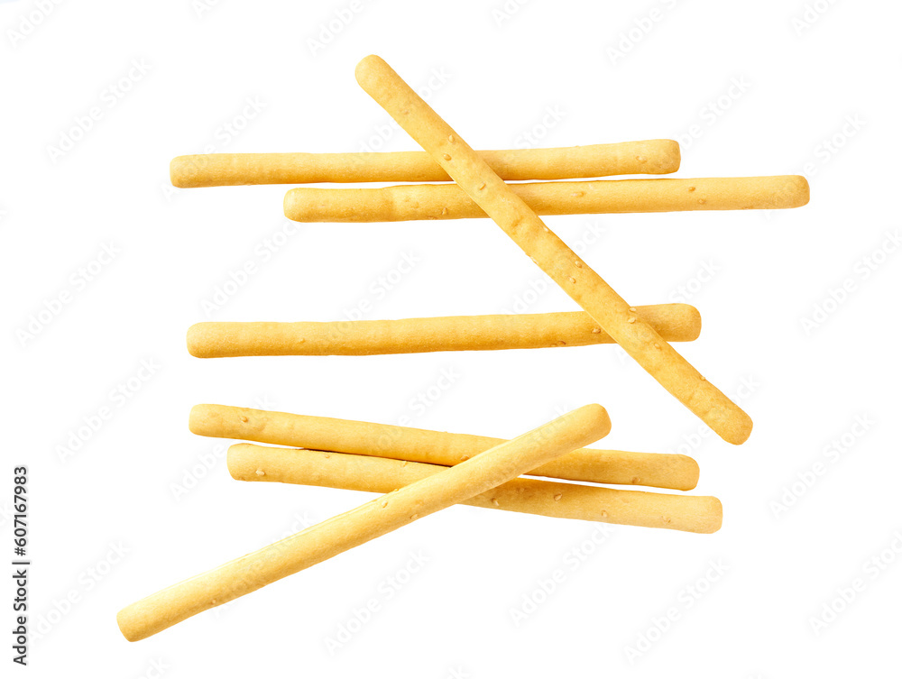 Italian grissini breadsticks isolated on white background. Italian grissini breadsticks isolated on white background.