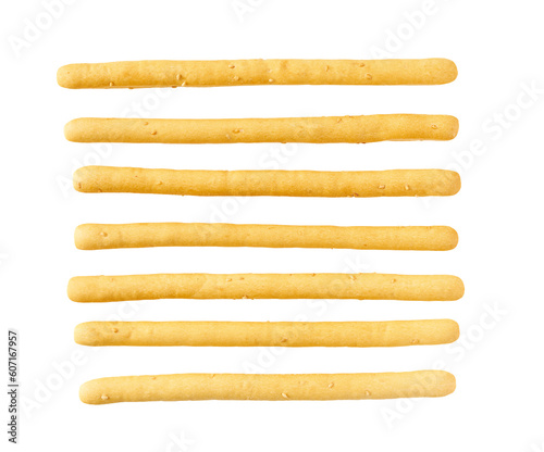 grissini- traditional italian bread snack isolated on the white background.
