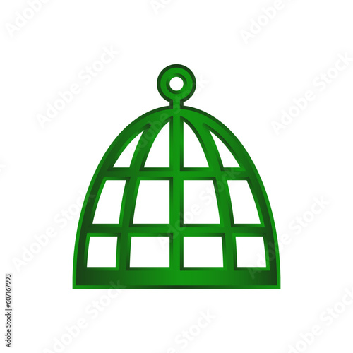 Bird cage icon on white.