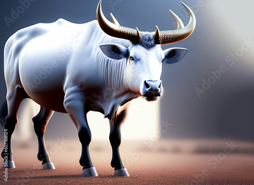 Realistic qurban cow for Eid al-Adha greetings photo