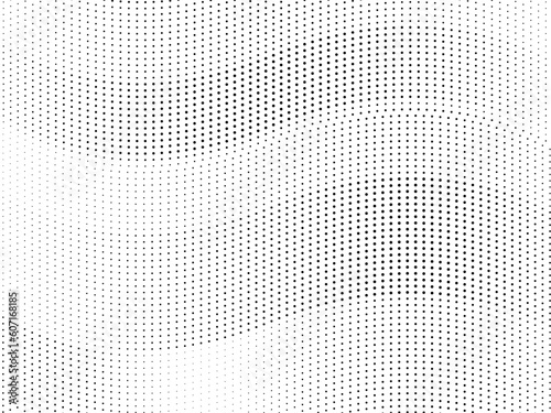 Abstract halftone wavy dotted lines with variable thickness vector background