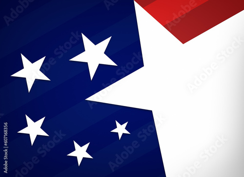 White stars on a striped dark blue and red background. Abstract concept illustration of the flag of the United States of America (USA, US, America), copy space.