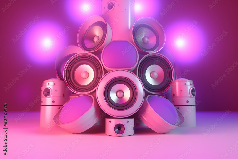A stack of speakers