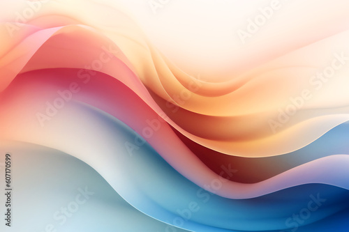 Beautiful organic abstract pastel colored gradient waves background. Generative AI.
