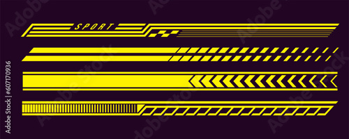 Text Racing car decals. Stripes for sport cars