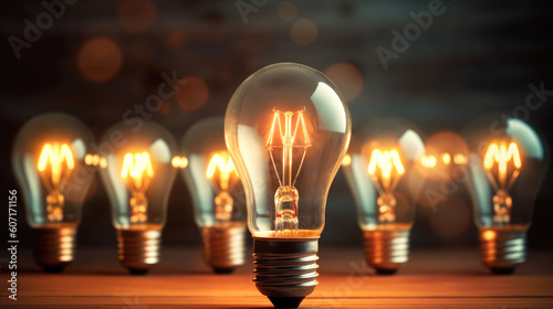 Bright idea for business growth Concept, Light Bulb