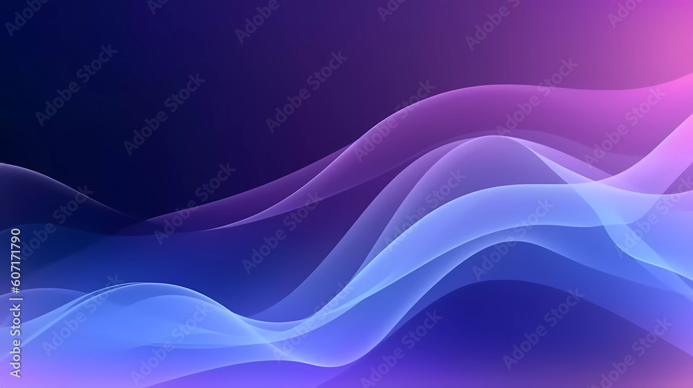 Purple abstract background with waves and lines