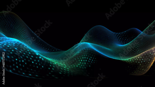 abstract blue green wave background