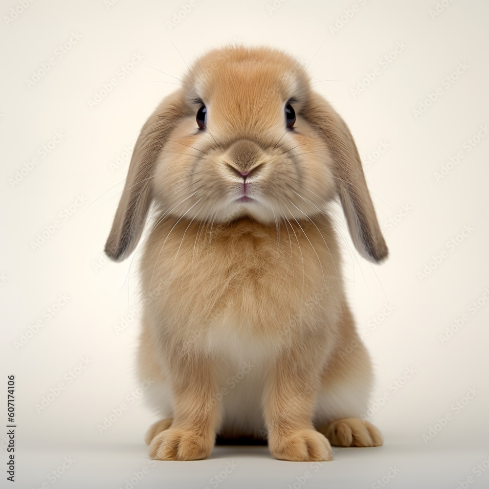 Curious Companion: Holland Lop Bunny in a Playful Stance
