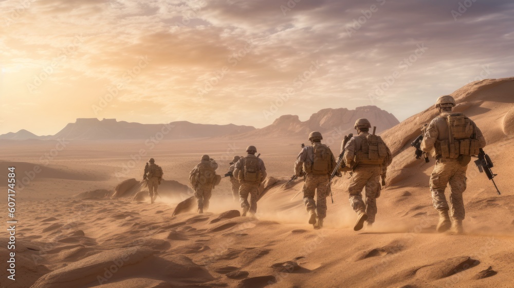 Special Forces Soldiers at Desert Special Forces Soldiers at Desert