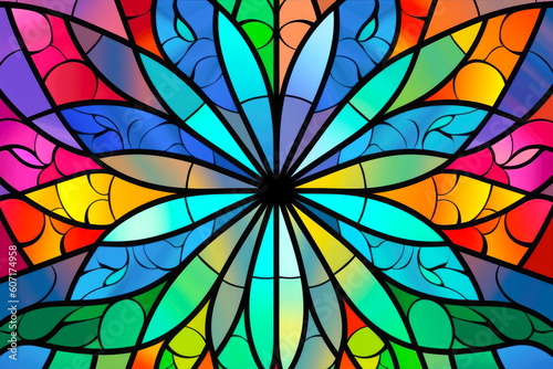 Colorful Stained Glass Window, vector