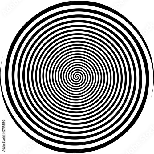 BLACK AND WHITE SPIRAL CIRCLE
