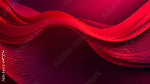 Red wavy background. Generative AI