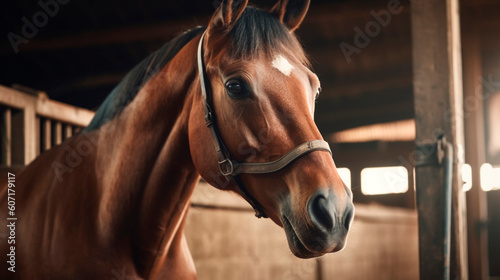 portrait of a horse. Generative Ai. 