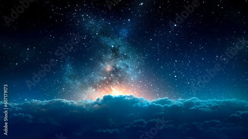 Galaxy, Milky Way on the night sky. Generative Ai. 