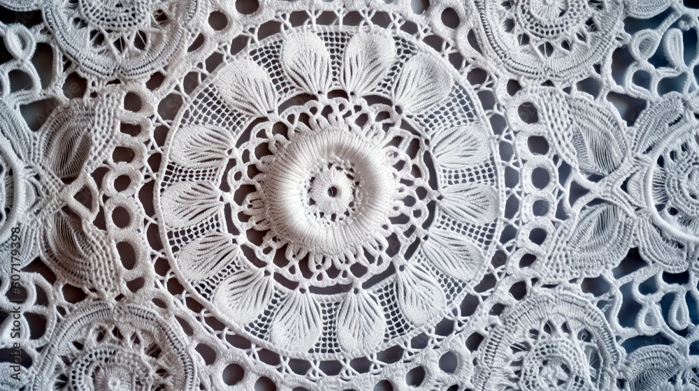white lace wallpaper. Generative Ai. 