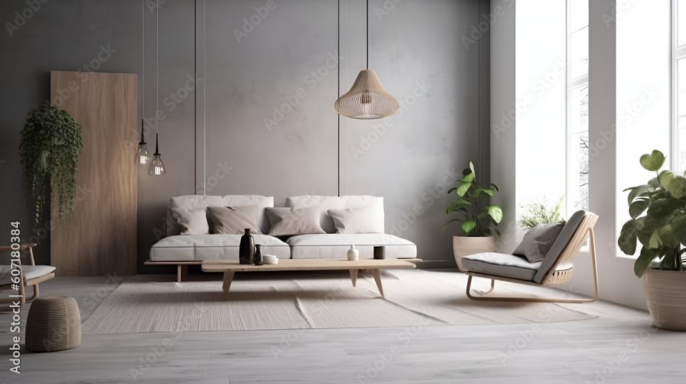 Minimalist modern living room interior background, Scandinavian style
Minimalist modern living room interior background, Scandinavian style