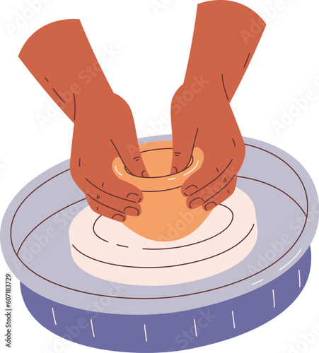 Hand Made Pottery Creating