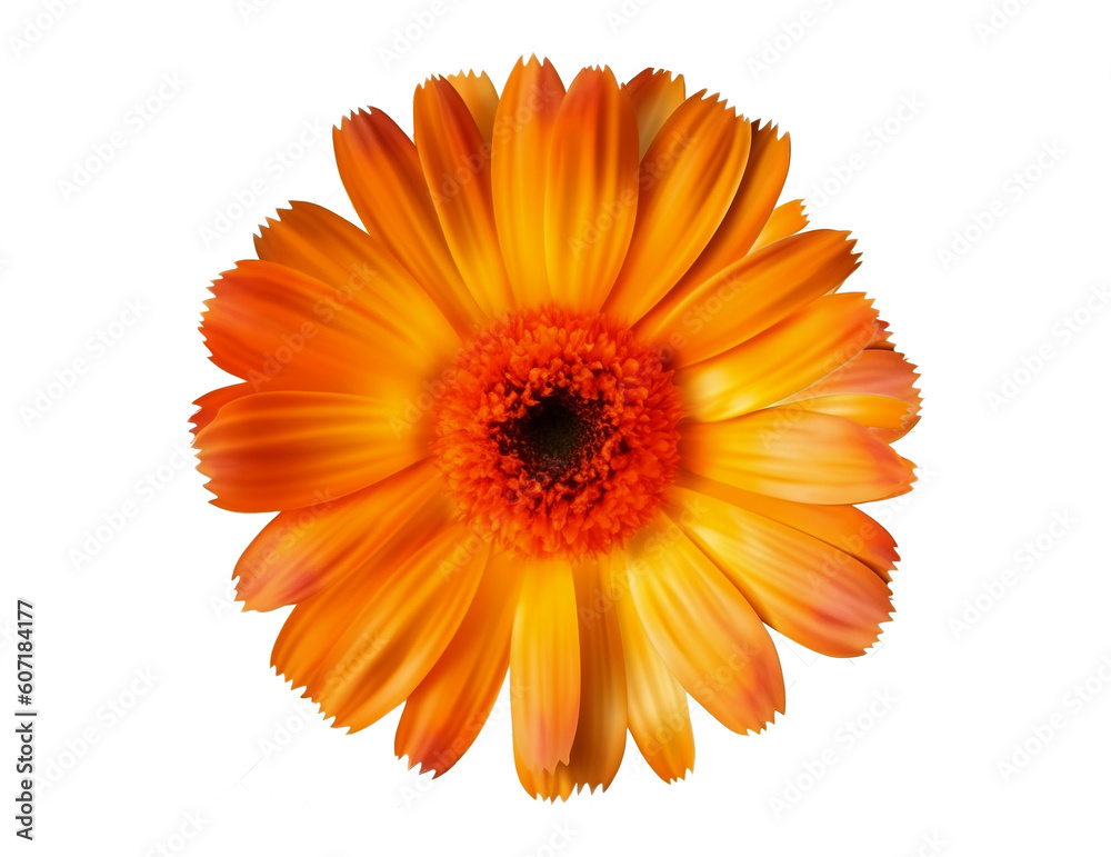 Calendula flower isolated on transparent background. Generative AI. Calendula flower isolated on transparent background. Generative AI.