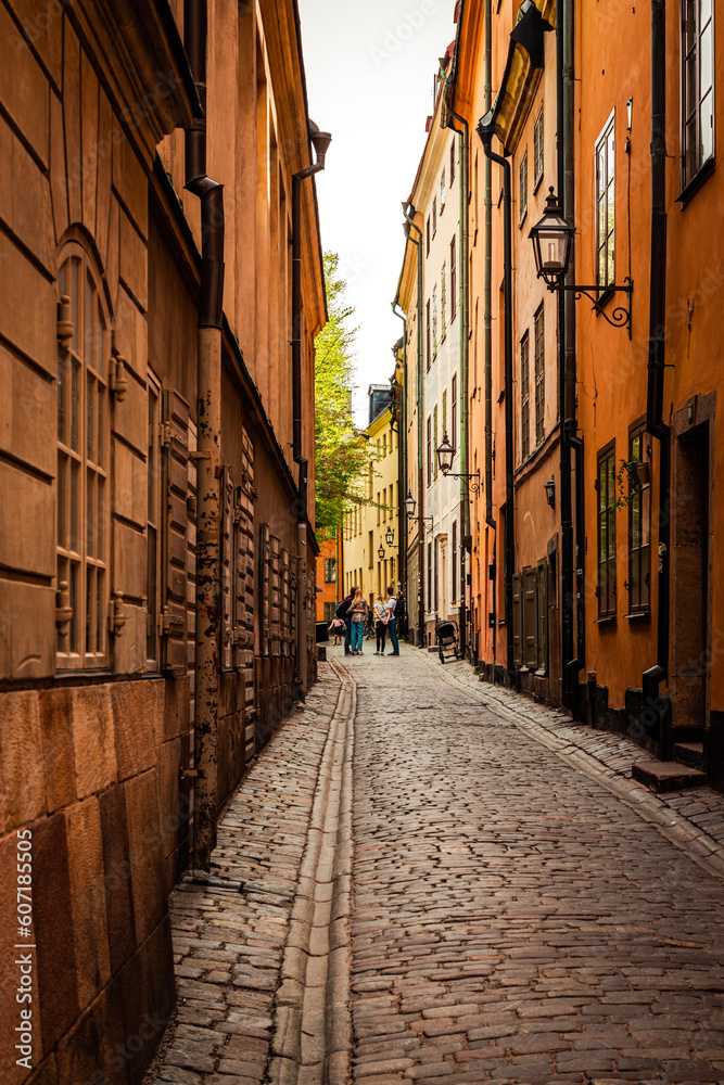 Narrow street in Stockholm, Sweden