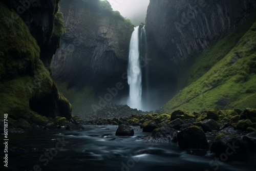 Majestic waterfalls. Made by generative AI.