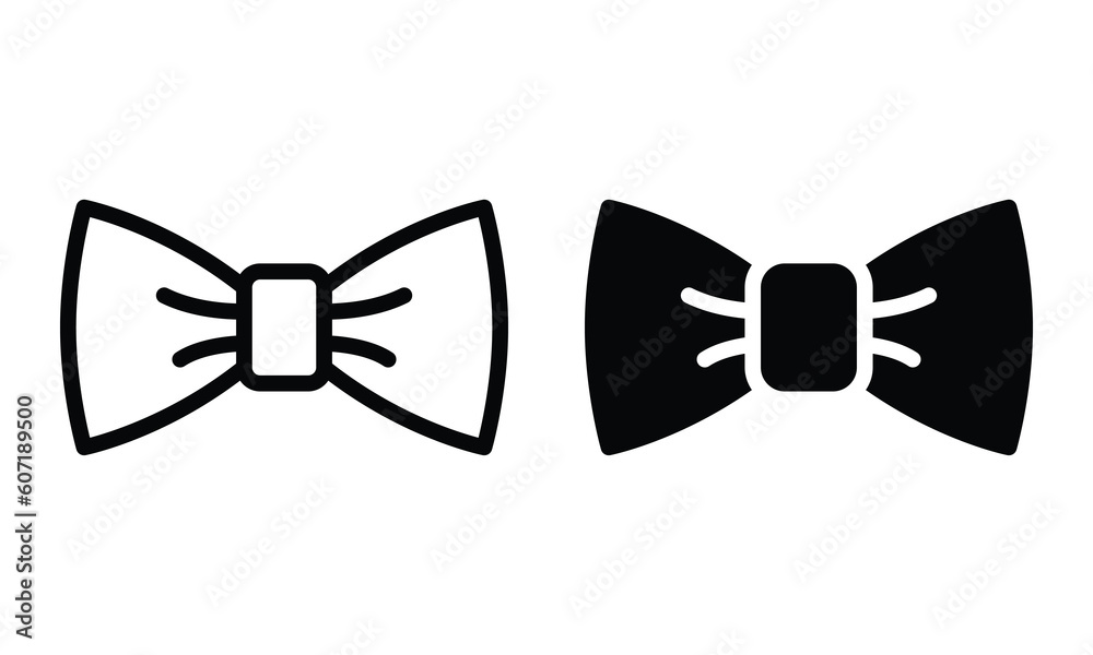 Bow tie icon with outline and glyph style.