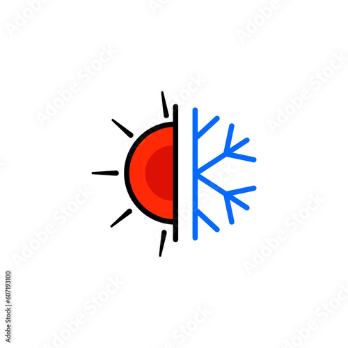 heating and cooling icon vector design templates