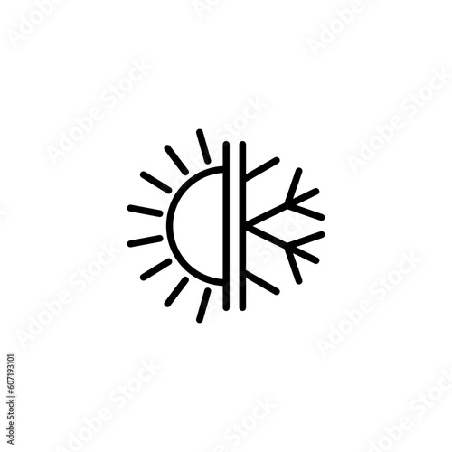 heating and cooling icon vector design templates