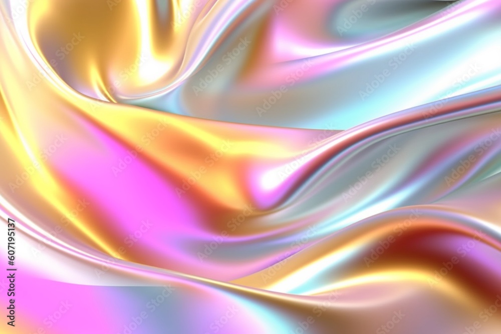 Abstract fluid holographic pastel curved wave in motion colorful background, Gradient design. Generative AI Abstract fluid holographic pastel curved wave in motion colorful background, Gradient design. Generative AI