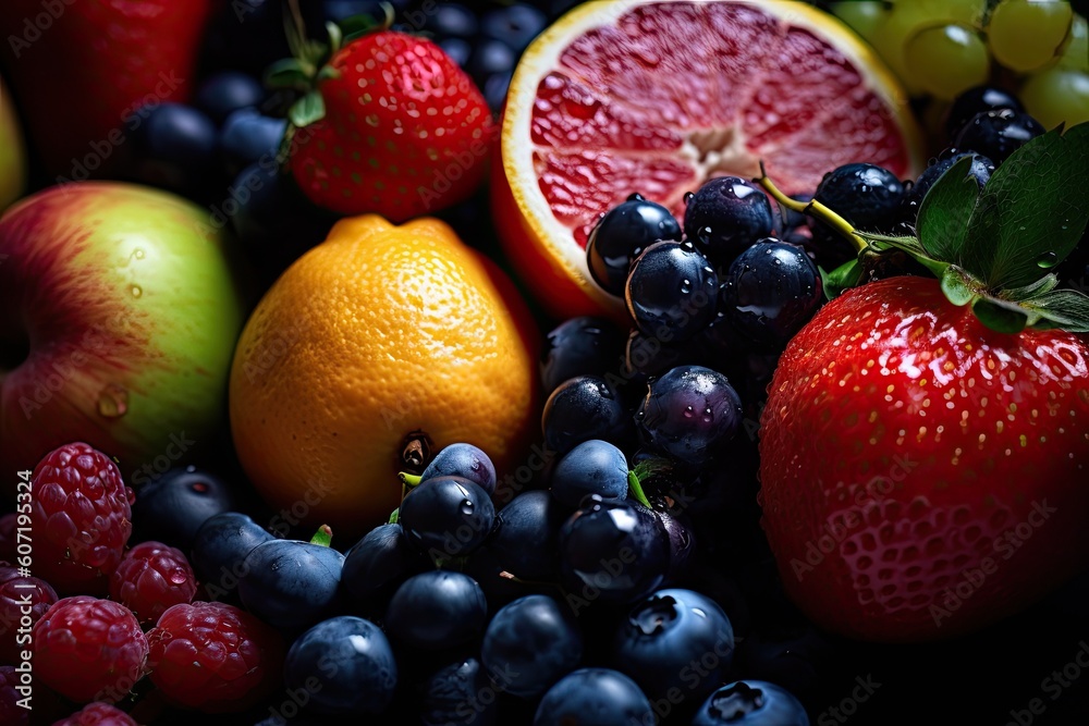 Portrait macro fruits AI Generative Portrait macro fruits AI Generative