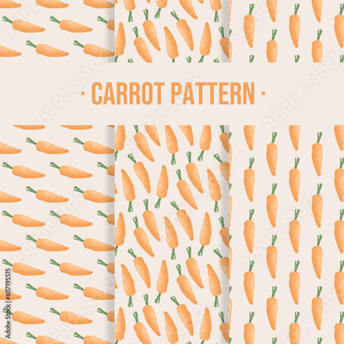 Set of Carrot Seamless Patterns Vector
