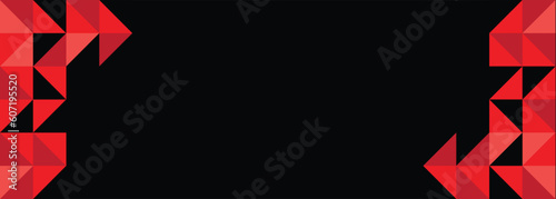 Abstract  red and black background, social media template, linked in banner 