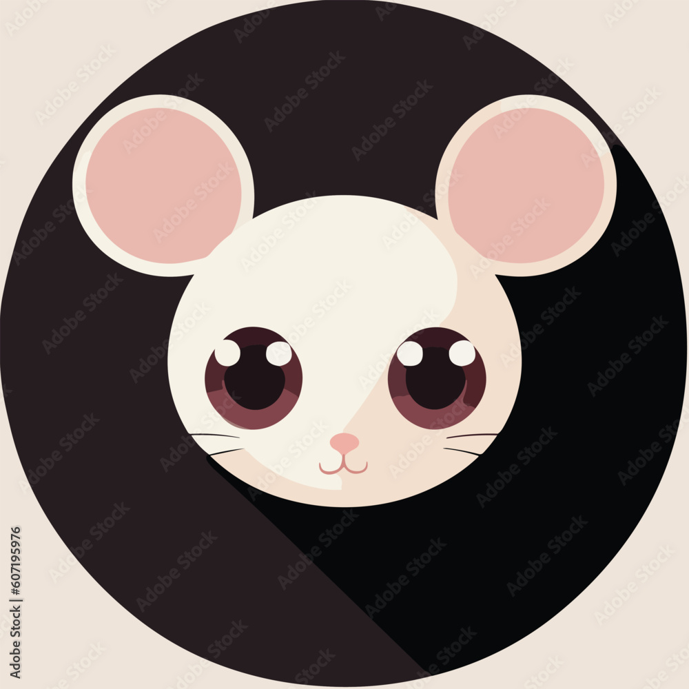 Fototapeta premium Cute vector illustration or icon of a mouse