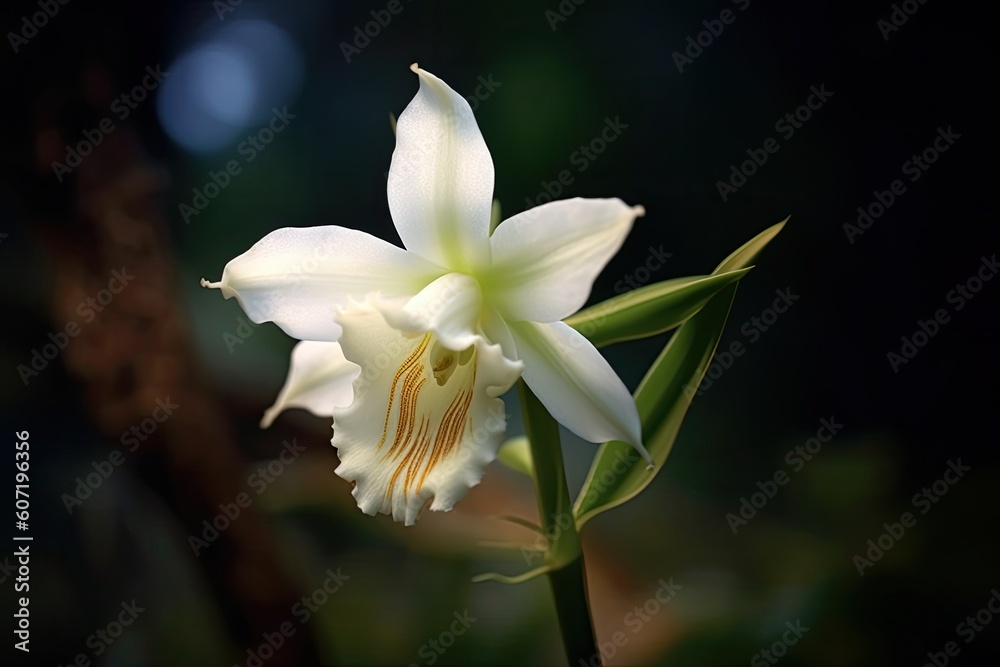 Portrait beautiful orchid flower on the forest AI Generative Portrait beautiful orchid flower on the forest AI Generative