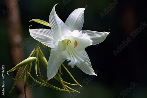 Portrait beautiful orchid flower on the forest AI Generative