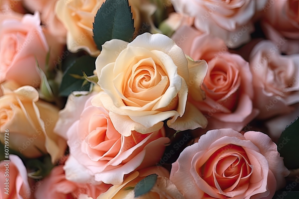 Portrait a beautiful rose flowers with light exposure AI Generative Portrait a beautiful rose flowers with light exposure AI Generative