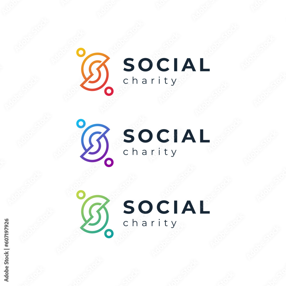 colorful people for social and charity logo design