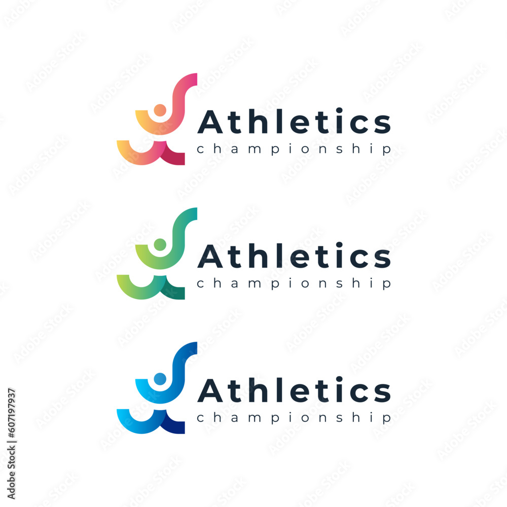 Obraz premium colorful people for sport and athletics logo design