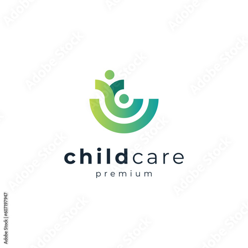 people for child care logo design