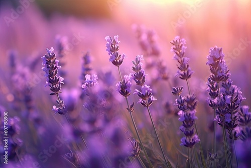 Portrait lavender with light exposure AI Generative