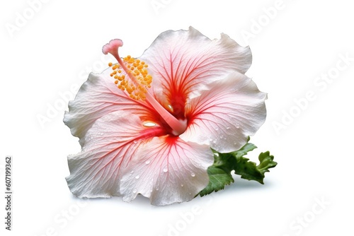 Portrait hibiscus flower isolated on white AI Generative