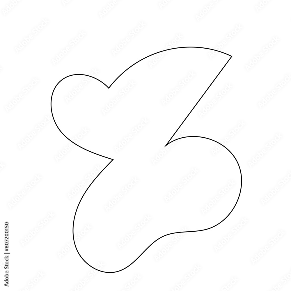 Black abstract shapes outline vectors Black abstract shapes outline vectors