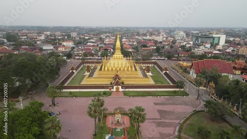 The aerial view of Vientiane in Laos photo